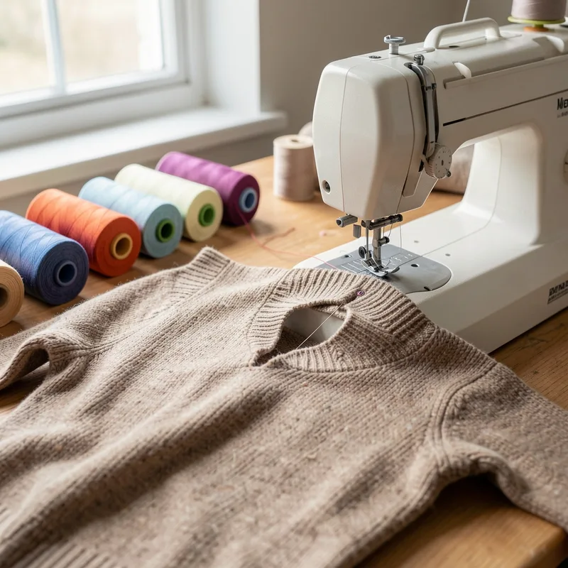 Repriser un trou dans un pull pas à pas